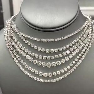 2022 Mode 4mm 5mm Hip Hop S925 Silber Farbe Gothic Tennis Halskette Hals Kette Lange für Männer Männer frauen Schmuck