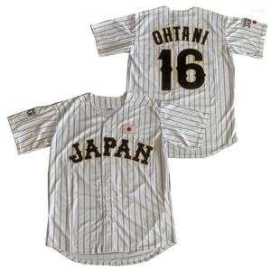 Мужские спортивные костюмы BG Baseball Japan 16 Ohtani Outdoor Sportswear Вышивка шить белые полосы черные хип-хоп-стрит культура 2022