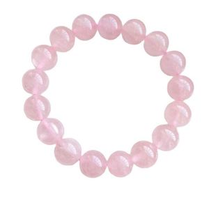 Natuurlijke roze kristalsteen handgemaakte strengen kralen armbanden voor vrouwen meisje charme yoga party club sieraden