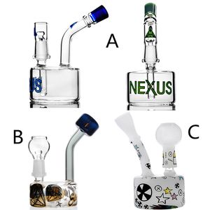 Heady Mini Glass Bongs Bubbler Hookahs Turbine Perc Concentrate NEXUS Water Pipe Oil Rigs Fumar Shisha Acessórios Dabbers para Tabaco