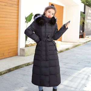 Piumino da donna con cappuccio Max Long Buffer Winter Warm Jacket maniche lunghe Full-Zip impermeabile più spesso Parka L220725