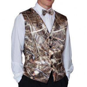 Camo Men Vests For Wedding Groom Wear Camouflage Slim Fit Plus Size Bestamen Attire Waistcoat