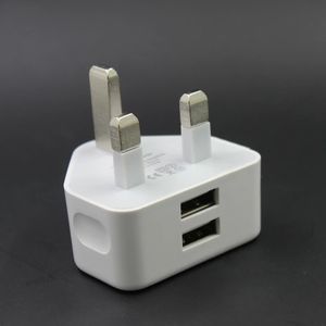 Universal 5V/2.1A Dual USB Port Schnellladegerät UK Netzstecker 3-poliger Wandladeadapter Telefonaufladung für iPhone iPod Samsung