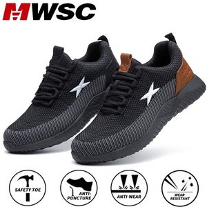 MWSC Sécurité pour hommes en acier Toe Cap Antismashing Bottes de travail Respirant Chaussures de construction en plein air Travail Big Size 48 Y200915