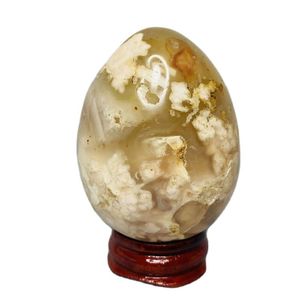 Objetos decorativos Figuras flores de cerejeira natural ágata geode ovo de ovo caseiro decorações espirituais altar de bruxaria fornece cristais a
