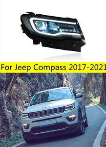 Car LED Headlights For Jeep Compass LED Headlight 20 17-2021 High Beam Turn Signal Daytime Running Lights