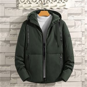 Men Hooded Parkas Jacket Casual Winter Warm Thicken Coats Mens Outwear Windproof Baseball Jackets Solid Color Zipper 201128