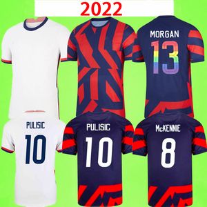 2022 Pulisic McKennie America Soccer Jerseys Aaronson Press Sargent Morgan Lloyd American Football Shirt Kids Kit Dest Usas Rainbow Font United Americas