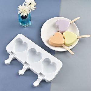 Popsicle Heart Shape Cream Mold Maker Cube Tray Ice Mold For Party Bar Kitchen Gadget Moldes de Silicona 220611