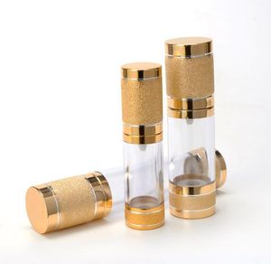 Gold Airless Bottle 15/30ml Portable Refillable Pump Lotion Bottle Cosmetic Container Pink SN