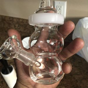 Baby Bottle Small Bong hookahs With 14mm Bowl Heady Glass Dab Rigs Smoking Water Pipe Beaker Bong Downstem Perc 6.3 inchs