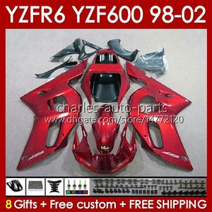 Zestaw Fairings dla Yamaha YZF 600 CC YZF-600 YZF R6 R 6 98-02 Body 145NO.154 YZF600 600CC Cowling YZF-R6 1998 1999 2000 2001 2002 YZFR6 98 99 00 01 02 OEM Bolegy Blos Blak