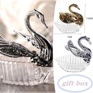 Confezioni regalo Scatole per scatole di caramelle Little Swan in stile europeo Contenitori per matrimoni creativi per soggiorno Decorazioni per la casa StorageGift