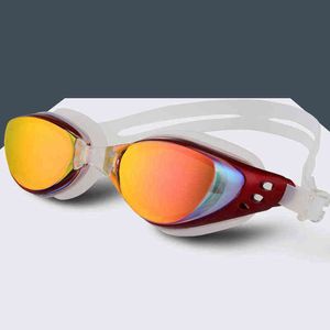 High Definition Swimming Glasögon Anti-dimma Professionell Vattentät Silicone Arena Swim Eyewear Vuxen Kvinnor Man Simig Glasögon G220422