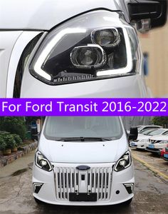Strålkastare för Ford Transit 20 16-2022 Head Light Style Ersättning DRL DAYTIME LIGHTS LIGHTOUSE PROJECTOR FACELIFF
