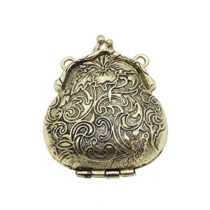 Pendant Necklaces GraceAngie 2PCS Charms Antique Bronze Purse Shape Flower Pattern Locket Alloy Pendants Vintage Jewelry 54 45MM Open&Cl