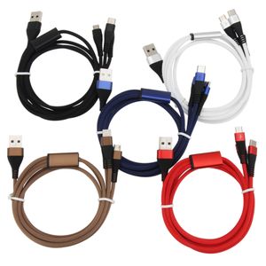 Nylon geflochtenes 3-in-1-Multi-USB-Schnellladekabel Micro-USB-Typ-C-Ladekabel für Samsung Xiaomi Android-Handykabel