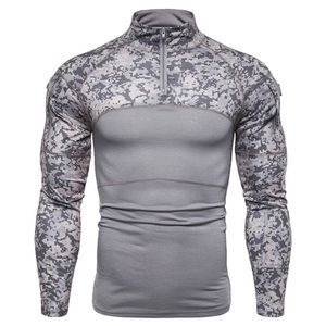 T-shirt da atletica mimetica tattica da uomo T-shirt da uomo a maniche lunghe Abbigliamento militare tattico Camicia da combattimento Costume da esercito d'assalto 220621