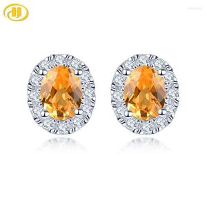 Stud Natural Rare Orange Garent Sterling Silver Earring 0.6 Carat Gemstone Women's S925 Jewelry Classic Style Anniversary GiftsStud Kirs