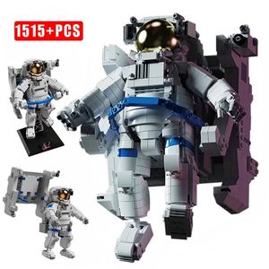 Creatore Stazione Spaziale Astronauta Figure Building Blocks MOC Scienza Spaceman Modello 3D Costruzione Educazione Giocattoli Per I Regali per Bambini 220715