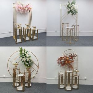 4PCS Outdoor Wedding Decoration Dry Flower Balloon Sign Display Backdrop Arch Home Garden Dessert Cake Table Baptism Party Cupcake Candy Cookie Foods Plinth Stand