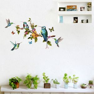 Çok renkli kelebekler ve kuşlar uçan duvar etiketi oturma odası yatak odası süslemeleri duvar kağıdı duvar çıkarılabilir çıkartmalar 220720