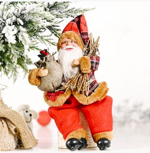Noel Dekorasyonu Noel Baba Bebek Oturma Pozisyon 13 inç uzunluğunda dükkan ev partisi dekor c2616b