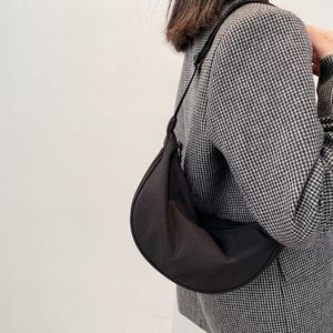 Akşam Çantalar Moda Omuz Çantası Kadın Düz Renk Naylon Crossbody Rahat Çantalar Için Geniş Kayış Kanvas Göğüs Küçük ÇantaEvening