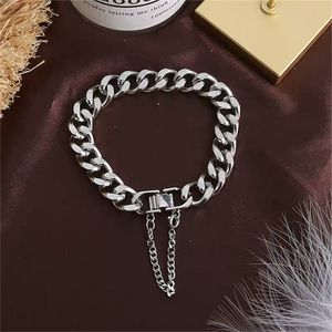 Myyshop Hip Hop Chains Bangle Silver Clip-Chain 19cm Hip-Hopブレスレットトレンドセッタークラスプチェーンジュエリーギフト女性男性S0063ブラック