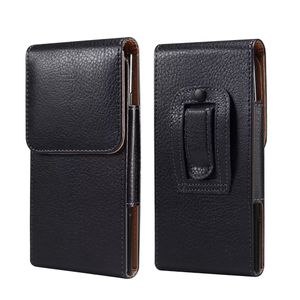 Universal Leechee Hip Holster Leather Flip Caver Case for iPhone 15 15 14 12 Pro Max Samsung S23 S22 Note 20 4.7 6.0 5.5 5.2 6.7 6.9inch垂直ライチLitchiビジネスポーチ