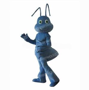 Halloween Blue Ant Mascot Costume Top Quality Cartoon Character Outfits Suit Unisex Adults Outfit Christmas Carnival Fancy Dress