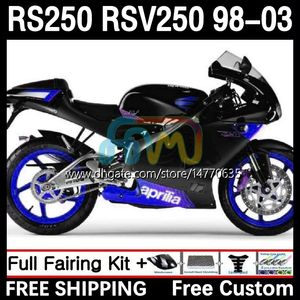 Fairings and Tank cover For Aprilia RSV RS 250 RSV-250 RS-250 RSV250 98-03 4DH.110 RS250 RR RS250R 98 99 00 01 02 03 RSV250RR 1998 1999 2000 2001 2002 2003 Body aprilia black