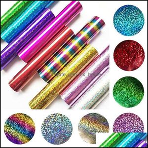 25*30 cm de transferência de calor de glitter folhas de vinil htv ferro para diy cricut camiseta 8 cores vibrantes pressione Drop Deliver