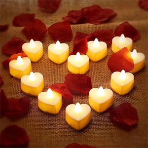 10pcs 크리에이티브 LED 촛불 차 라이트 램프 배터리 전원 홈 발렌타인 데이 생일 파티 장식 부활절 조명 캔들 220629