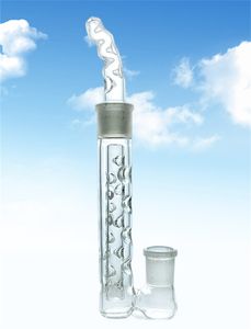 Intoxicating Split Porous sundries hookah smoking J Hook Mouth Blown Glass Pipe bong 18mm Female joint