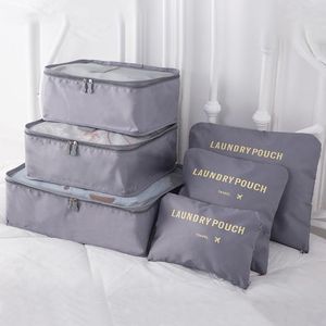 Borse portaoggetti Pezzi Set Organizzatore da viaggio Guardaroba Armadio Vestiti Scarpe Tidy Pouch Borsa in tessuto Oxford Borsa cubica Prodotti per la casaConservazione