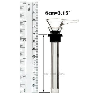 Embudo de vástago deslizante de vidrio Soplado a mano con manija Fabricación Tazón de vidrio barato Florero de vástago Bong vástago descendente para tubería de agua bong de vidrio