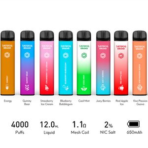 Qk Tastefog Grand En Yeni Vape Kalem 4000 Puflar Mesh Bobin Tek Kullanımlık Şarj Edilebilir Elektronik Sigara Büyük Puf En Kalite Düşük Toptan Fiyat