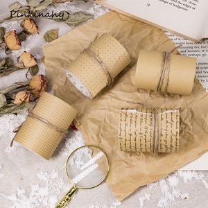 Vintage English Letter Grid Kraft Paper Washi Tape Fotoalbum Diy Decorative Scrapbook Label Sticker Masking Tapes Stationery T200229 2016