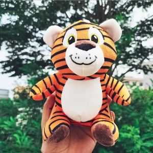Schattige kleine tijger pluche speelgoedmachine gestreepte tijgers mascotte kussen kinder verjaardagscadeau gratis ups