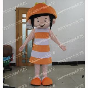 Simulazione zucca ragazza Costumi mascotte Personaggio dei cartoni animati di alta qualità Vestito vestito Halloween Adulti Taglia Festa di compleanno Vestito da festival all'aperto