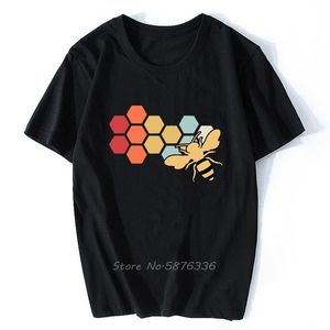Camisetas masculinas apicultor vintage apicultor mel engraçado abelha de camiseta preta de algodão o-gola camiseta hip hop tees de streetwear harajuku