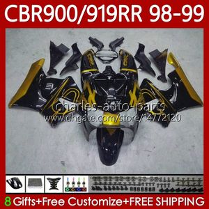 Корпус OEM для Honda CBR900RR CBR919RR CBR 919RR 900RR 98 99 919RR 900RR 98 99 CBR 97NO.181 CBR919 CBR900 RR CBR 900 919 RR CC 1998 1999 900CC Gold Black 919CC 1998-1999