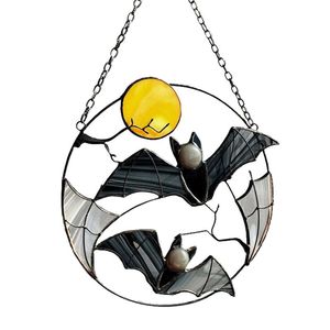 Decorative Objects & Figurines Gothic Suncatcher Bat Moon Halloween Horror Picture Home House Decor Panel Ornament Window Wall Hanging