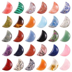 30mm Wholesale Custom Natural Crystal Stone Small Crescent Healing Crystal Moon Stones for Jewelry Making Bend Crafts Ornament
