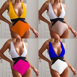 1pc Swimsuit 2020 Solid Swimwear Женщины отталкивает монокини сексуальное боди ретро плюс купание костюм без спинки пляж T200708