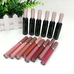 Custom Private Logo Lip Gloss Wine Bottle Packaging Matte Liquid Lipstick Waterproof Natural Long Lasting Makeup Lipgloss