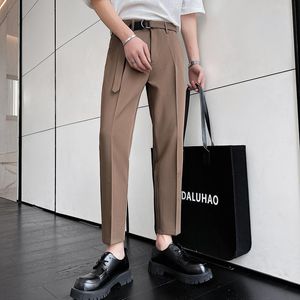 Abiti da uomo Blazer Pantaloni da uomo dritti stile coreano Pantaloni semplici larghi da caffè estivi alla moda lunghi primaverili 28-36Uomo