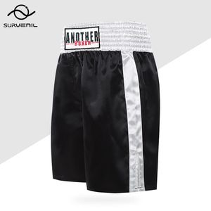 Mäns shorts män kvinnor muay thailändsk satin polyester andningsbara kickboxning byxor kampsport bjj grappling sanda fight slitares