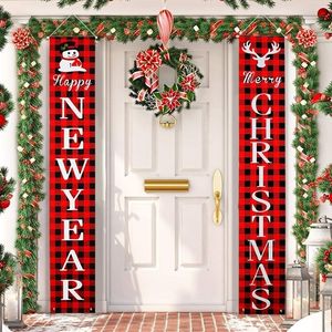 Merry Christmas Door Banner Decorations for Home Outdoor Hanging Ornaments Xmas Gifts Navidad Year Y201020